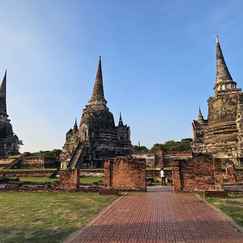 Estupas del parque histórico de Ayutthaya en Tailandia